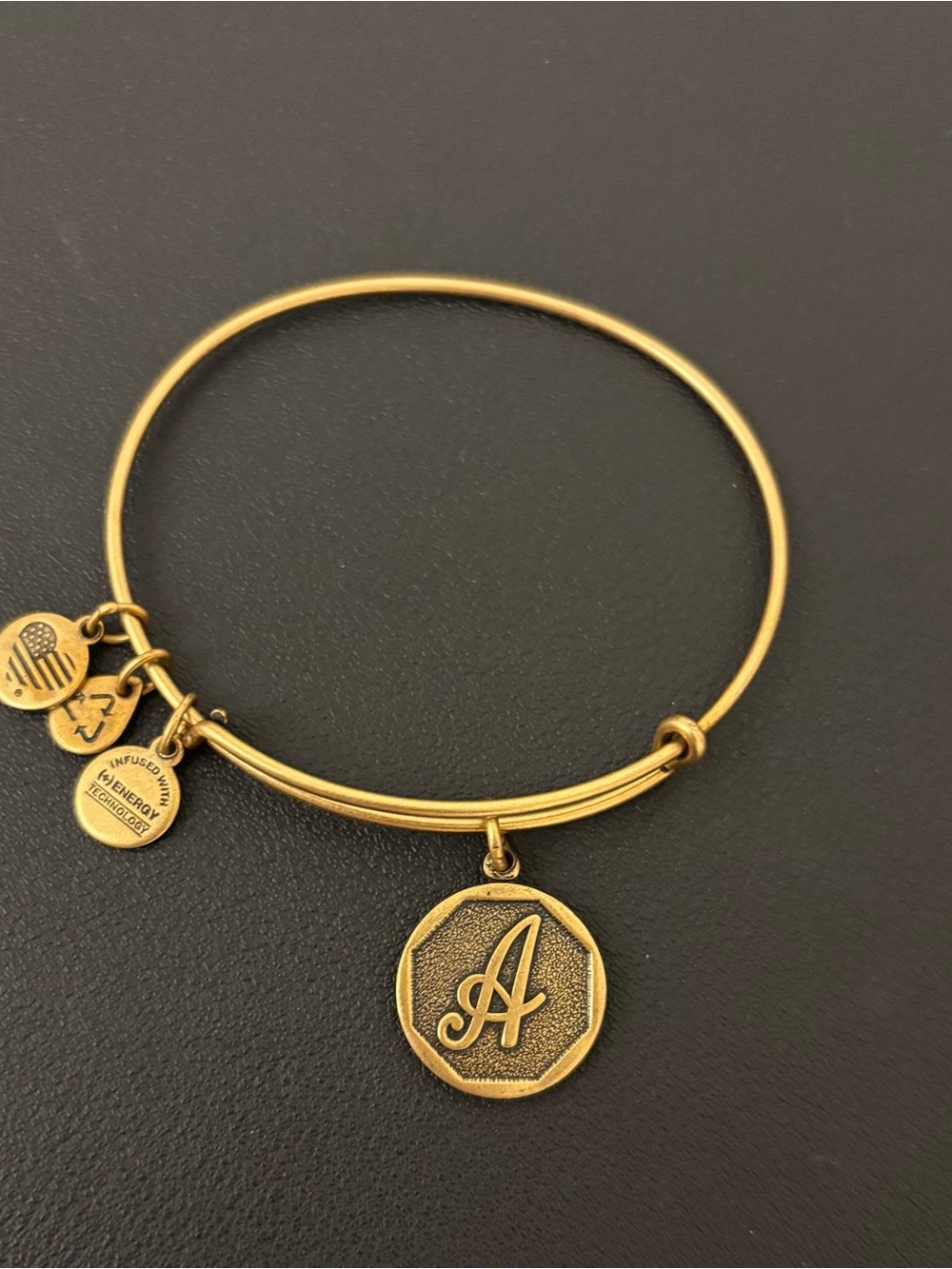 Alex and Ani Gold Initial A Bangle Bracelet